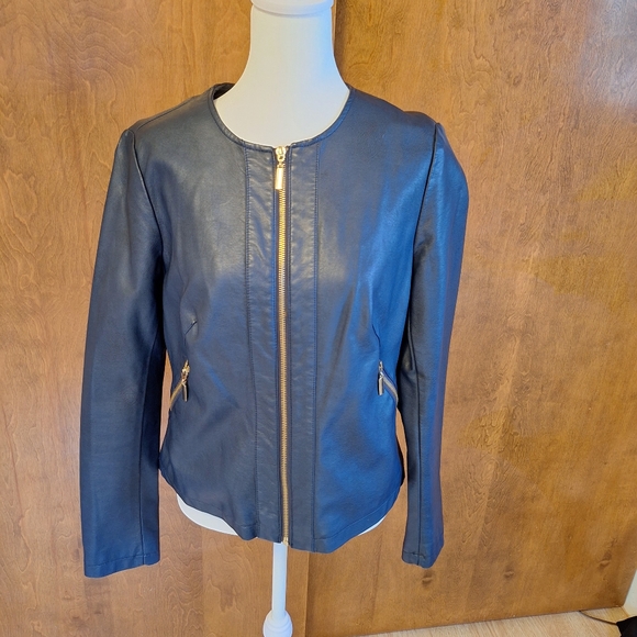 Alfani Women's non leather Blue Jacket - Picture 2 of 7